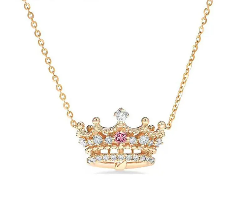 

Женская цепочка под розовое золото, с кристаллами