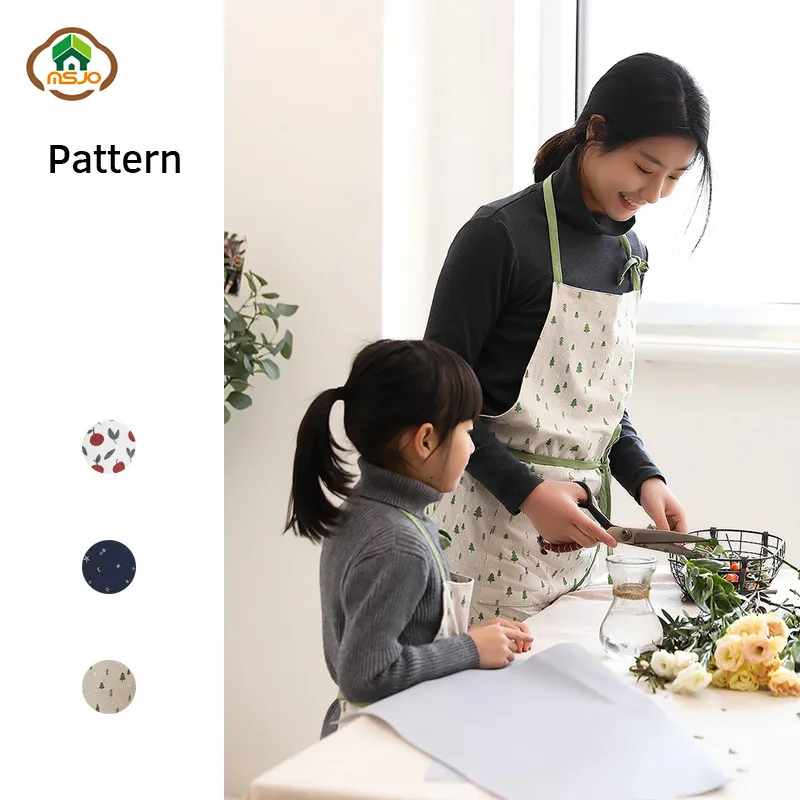 MSJO Детский фартук для взрослых хлопковый кухонный скандинавский рисунок с
