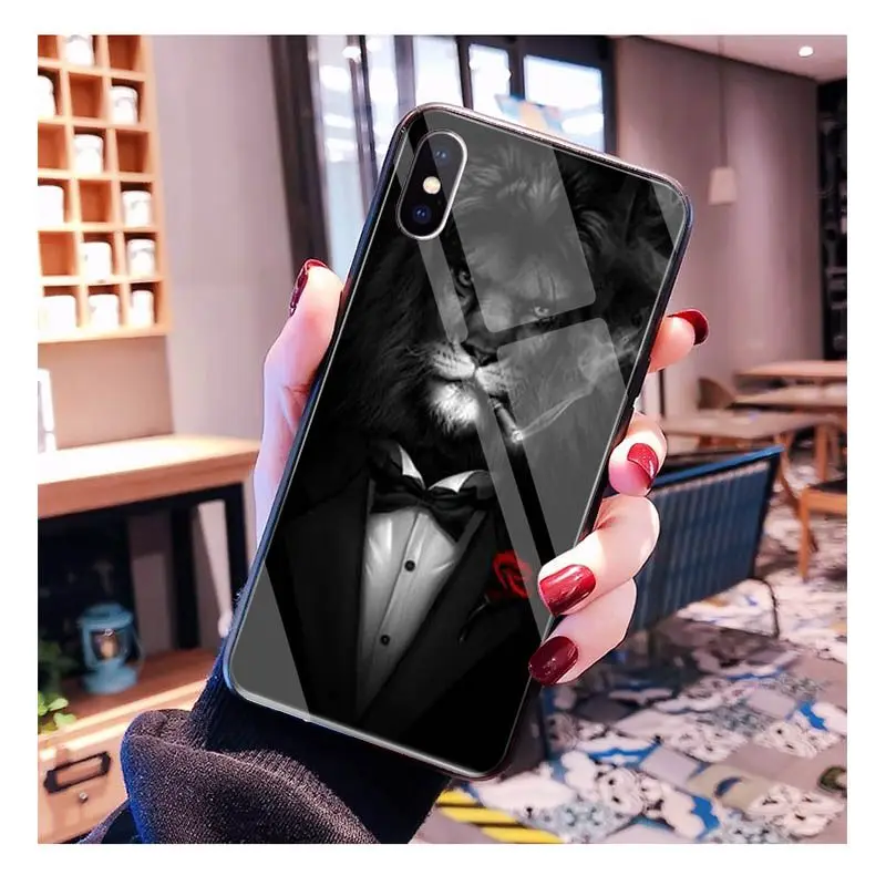 MaiYaCa чехол для телефона из закаленного стекла с Львом на Африканской степе iPhone 11