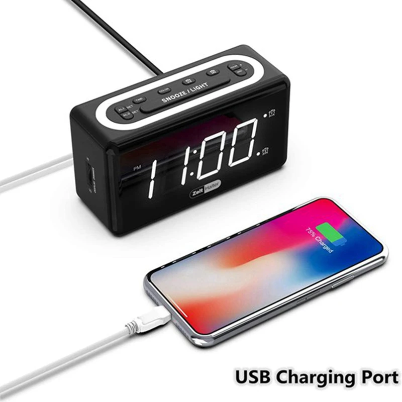 

Digital Dual Alarm Clock for Bedroom, Night Light, Adjustable Volume, Snooze, Simple Operation LED Alarm Clock for Kids