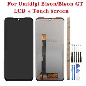 100 new original umidigi bison bison pro lcd displaytouch screen for umidigi bison gt lcd display tools 3m adhesive free global shipping