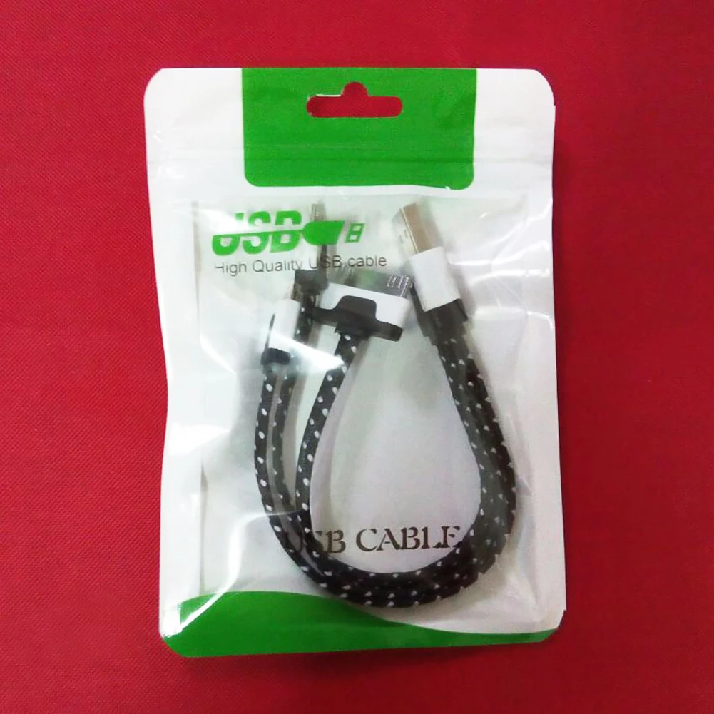 100 шт. Пластик Resealable USB зарядный кабель для передачи данных с линия отверстие для подвешивания Ziplock мешки для упаковки Водонепроницаемый, восстанавливающий, можно использовать снова и