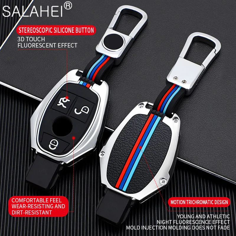 

Zinc Alloy Car Key Cover Auto Remote Key Shell Case Protector Holder For Mercedes Benz W203 W210 W204 W212 W213 W176 GLC CLA CLK