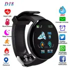Смарт-часы D18 для мужчин и женщин, спортивные водонепроницаемые фитнес-часы с Bluetooth, пульсометром, тонометром, для iOS и Android