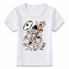 Футболка для мальчиков и девочек, с изображением капитана цубасы, футболиста, oal156, рубашки для малышей
