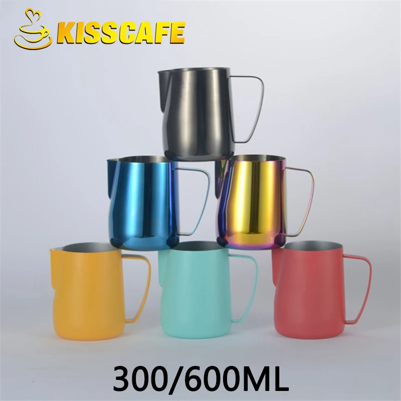 

300/600ML Stainless Steel Frothing Pitcher Pull Flower Cup Latte Milk Jug Coffee Milk Mug Frother Milk Espresso Foaming Tool