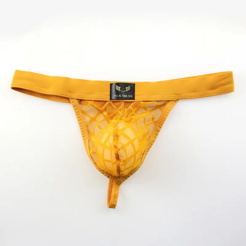 Мужские трусы джоки из сетчатой ткани белые стринги Тонги сексуальное нижнее