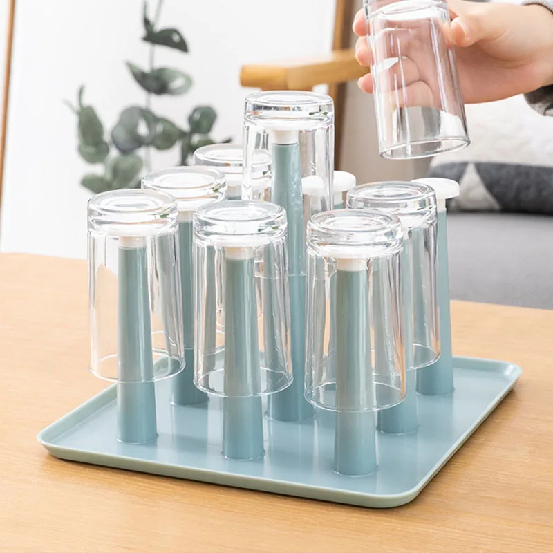 

Creative Water Cup Drain Rack Plastic Kitchen Storage Shelf Household Goods Cup Holder Desktop Organizer Home Supplies