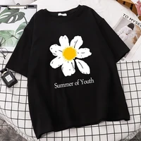 small white daisies print man tshirts simplicity comfortable t shirt creativity breathable mens tee shirts