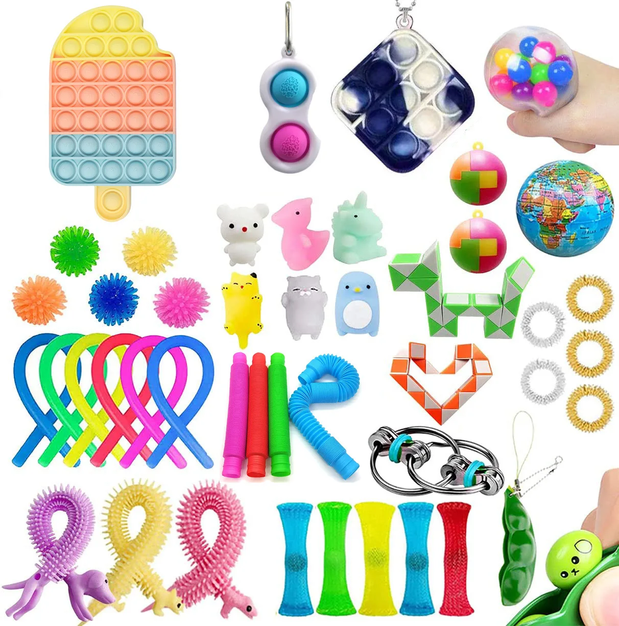 

Fidget Toys Anti Stress pop it Set Strings Relief Pack Gift for Adults Children Figet Sensory Squishy Relief Antistress