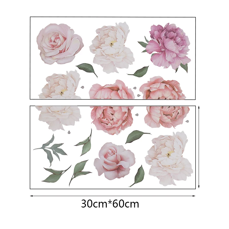 Комбинация цветов пионов 3D Наклейка на стену художественные наклейки для