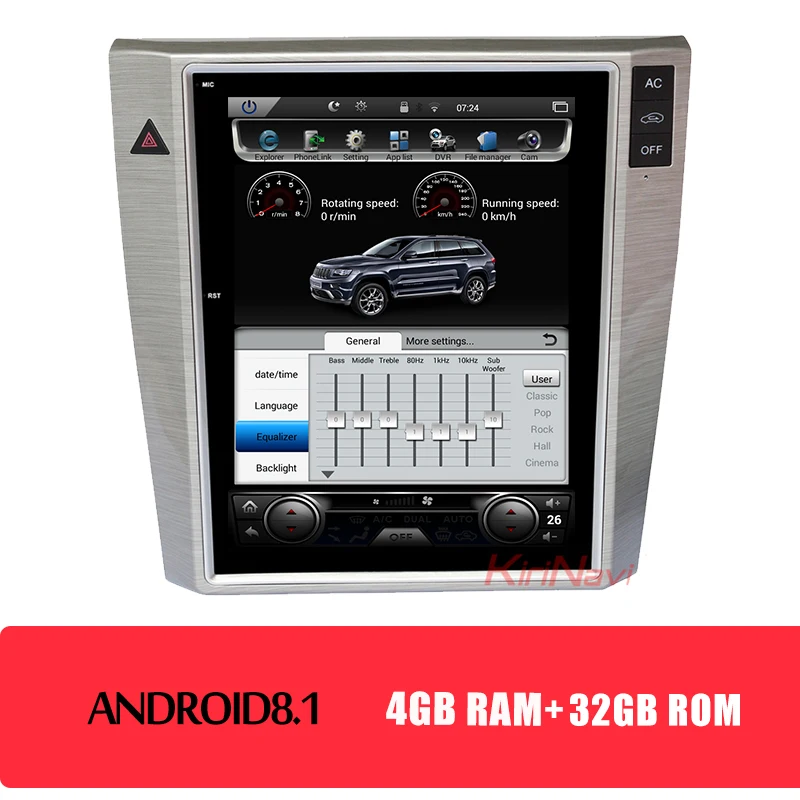 Android Car Radio KiriNavi 10,4 ''вертикальный экран Tesla стиль 1 Din Android 8,1 Автомагнитола для Volkswagen VW Magotan Passat CC автомобильный dvd-плеер gps - Цвет: Android Car Radio