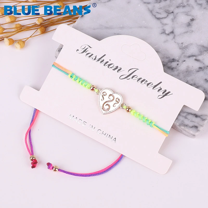 2019 плетеные браслеты простой браслет с сердцем для женщин дружбы пары вечерние