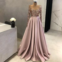vinca sunny luxury sequined evening dress 2022 for women long sleeve sweetheart a line satin wedding prom party gowns