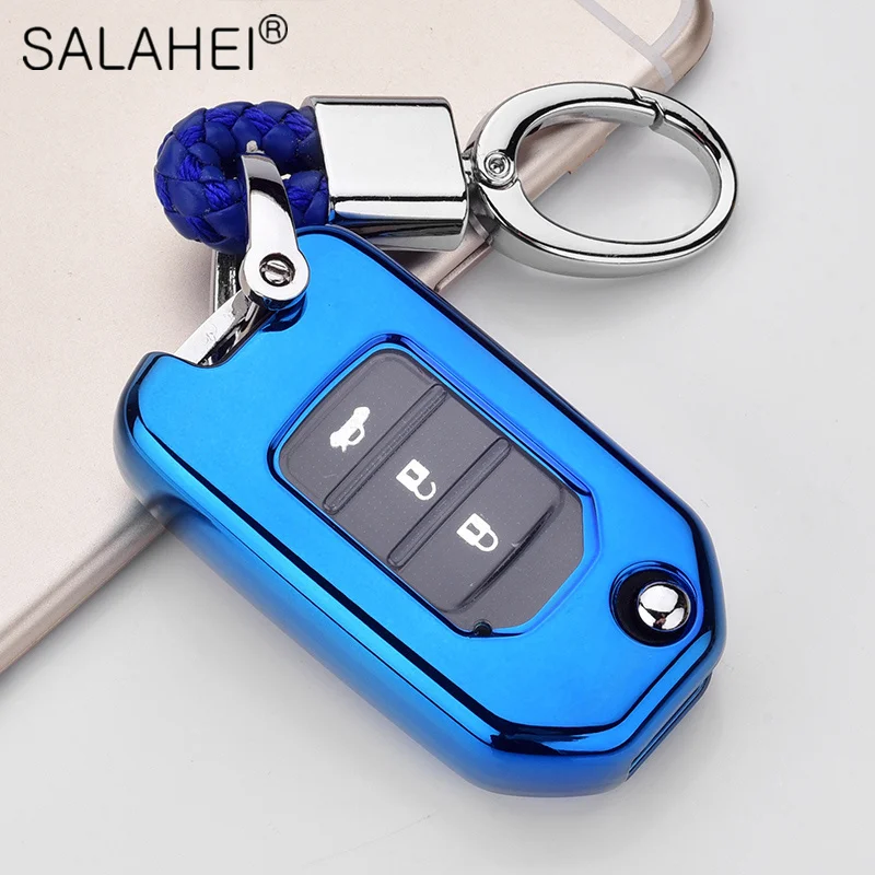 Чехол для ключей от автомобиля ТПУ + ПК с полным покрытием брелок Honda HRV CRV XRV FIT CRIDER