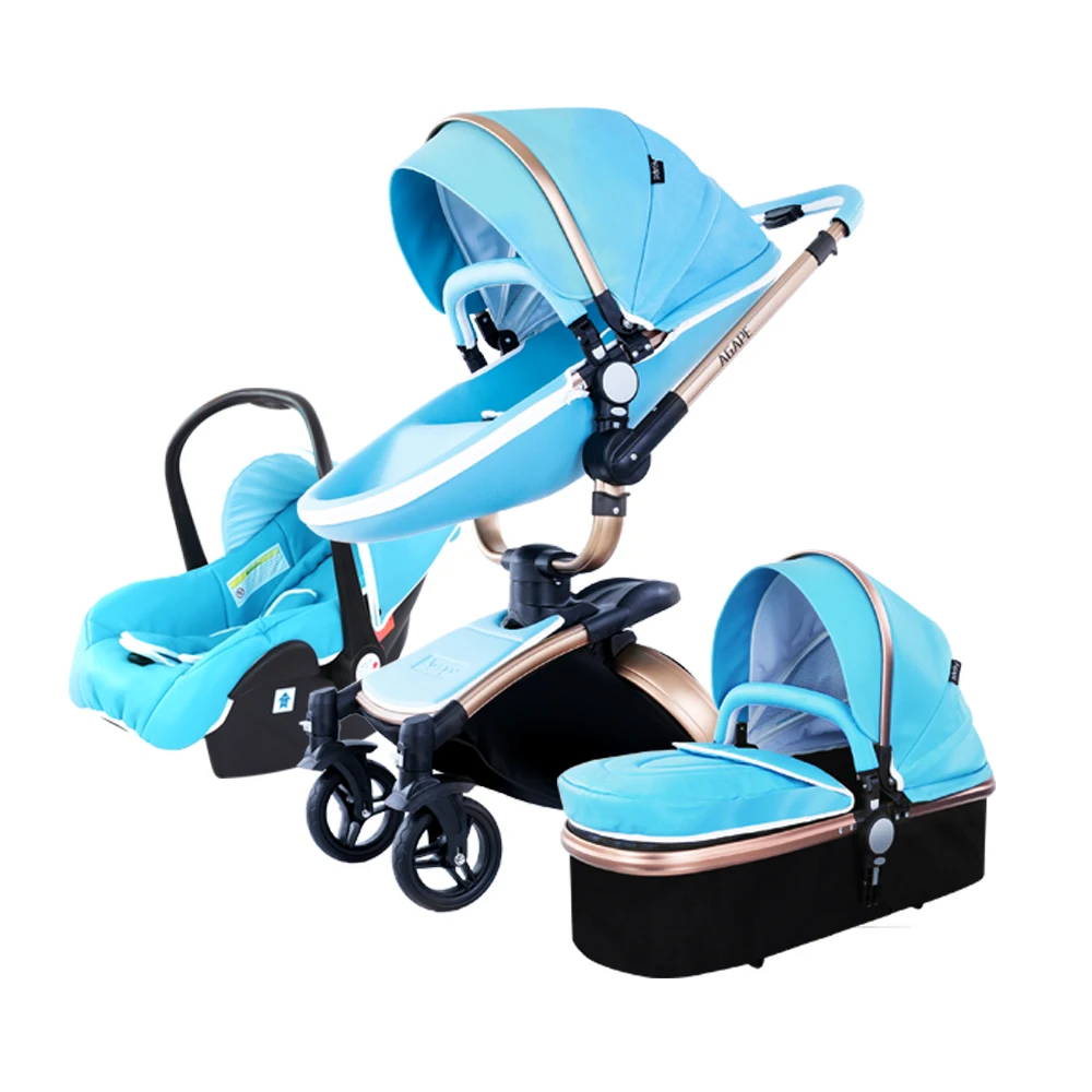 Similar to Aulon Cart Dearest New Baby Stroller High Landscape Portable Luxury Carriage 3 in 1 Pram on - Цвет: blue 3pcs