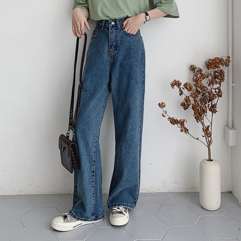 

2021 New Casual Baggy Jeans High Waist Loose Women Denim Jeans Streetwear Vintage Long Wide Leg Jeans Pants Female Jeans
