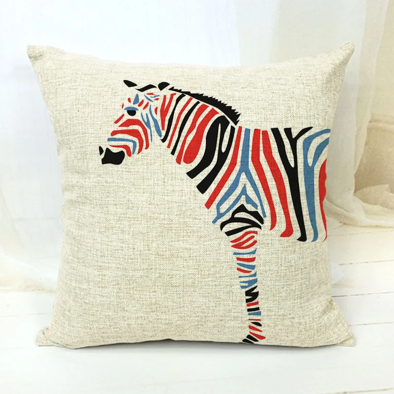 Наволочки для подушки в черно бежевую полоску из хлопка с принтом зебры Almofadas 45x45