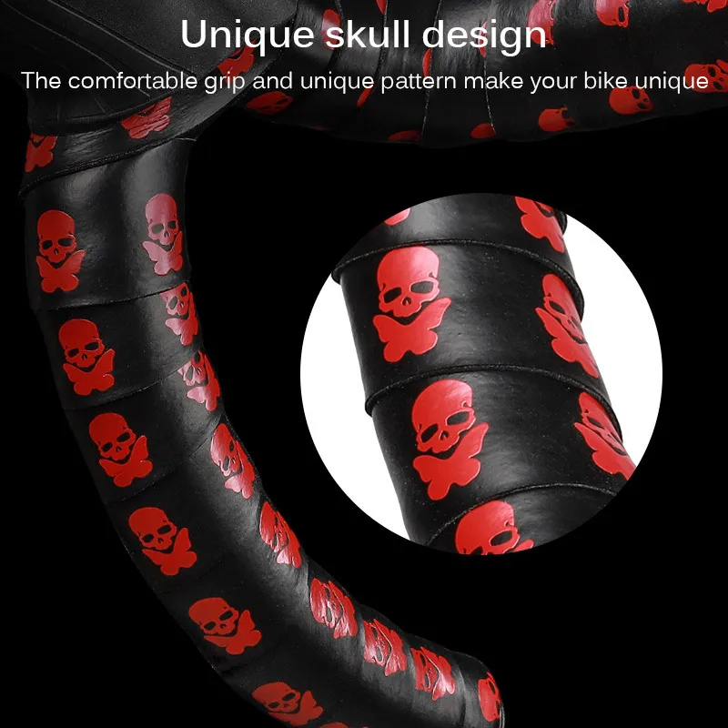 

2Pcs Bike Handle Bike Accessories Band Skeleton Non-Slip Soft Road Bike Bicycle Handlebar Tape Handle Belt Steering Wheel Cover