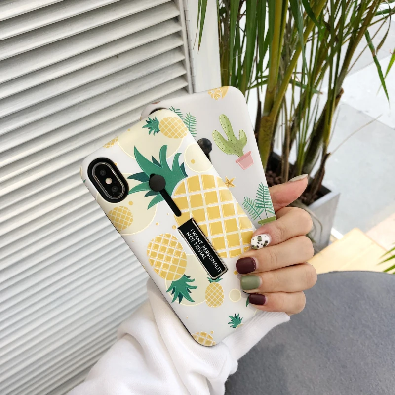 Чехол для Iphone 7 Xr 6s 6 8 Xs Max X модные фрукты динозавр петля кольцо телефонные чехлы Plus