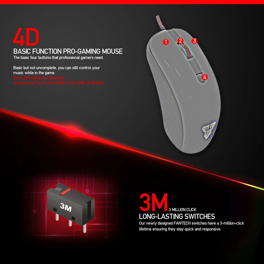 Мышь Компьютерная FANTECH G10 4800 DPI 4 кнопки|Мыши| |