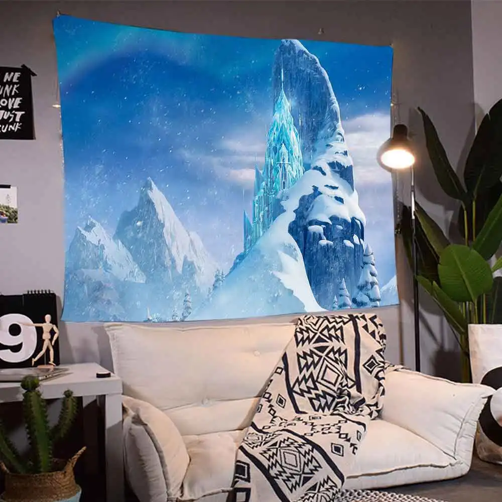 

Japanese Animation Tapestry Lolita Maid Skirt Tapestry Ice Castle Wall Hanging Backdrop for Room Decor