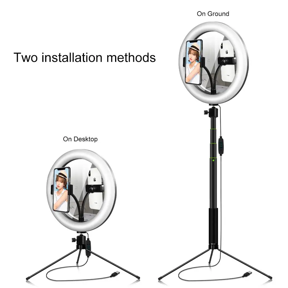

LED Selfie Ring Light Dimmable LED Ring Lamp Photo Video Camera Phone Light ringlight For Live YouTube Fill Light