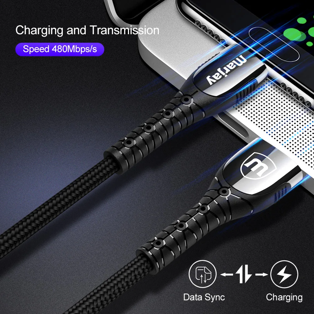 Кабель Marjay USB Type C для Samsung S8 S9 S10 A50 A70 3A быстрая зарядка Xiaomi Redmi Note 7 мобильный