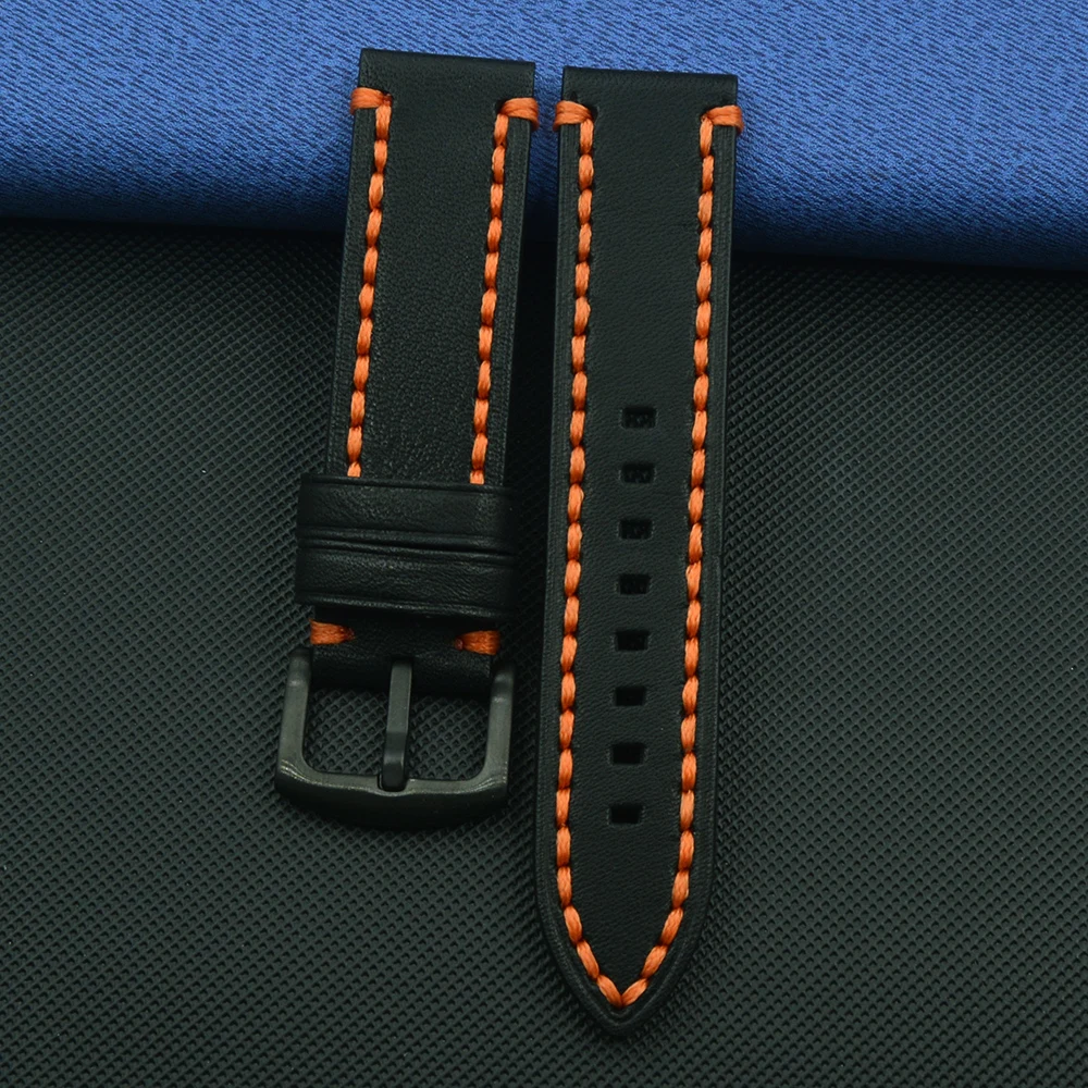 

Handmade Watchband Soft Calf Genuine Leather Watch Strap 20mm 22mm 24mm Watch Band for Omega Tissot Seiko Accessories Wristband