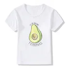 Милая детская одежда с авокадо, летняя одежда для маленьких мальчиков и девочек, белая футболка с коротким рукавом, топы