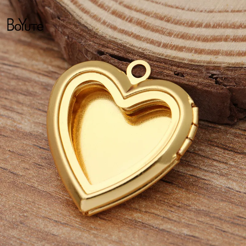 BoYuTe (10 Pieces/Lot) 20MM Metal Brass Hollow Out Heart Locket Photo Charms Pendant Diy | Украшения и аксессуары