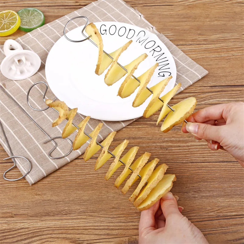 Нержавеющая Сталь Торнадо картофеля спиральная ломтерезка многоразовые