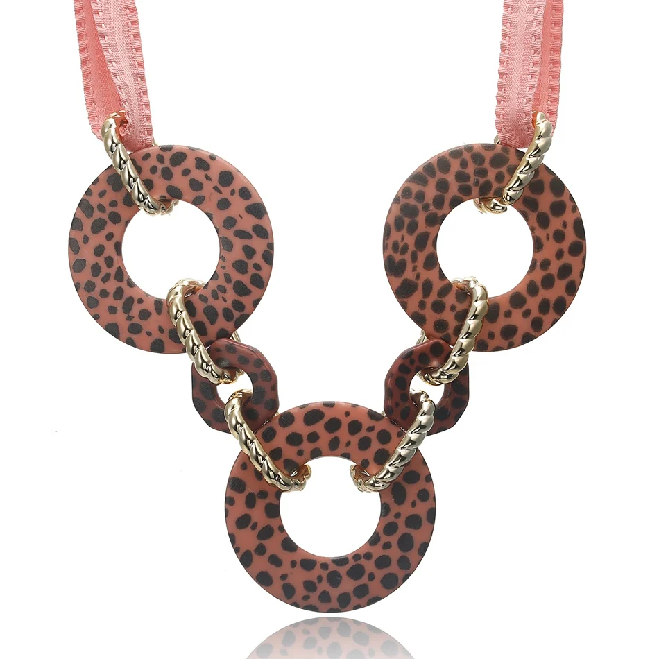 PINK Подходящее ожерелье s& кулоны женские массивные/большие/леопардовые/Винтажные/Женские/женские ожерелья-чокер Женские Ювелирные изделия/ожерелье с подвеской SP569 - Окраска металла: PINK