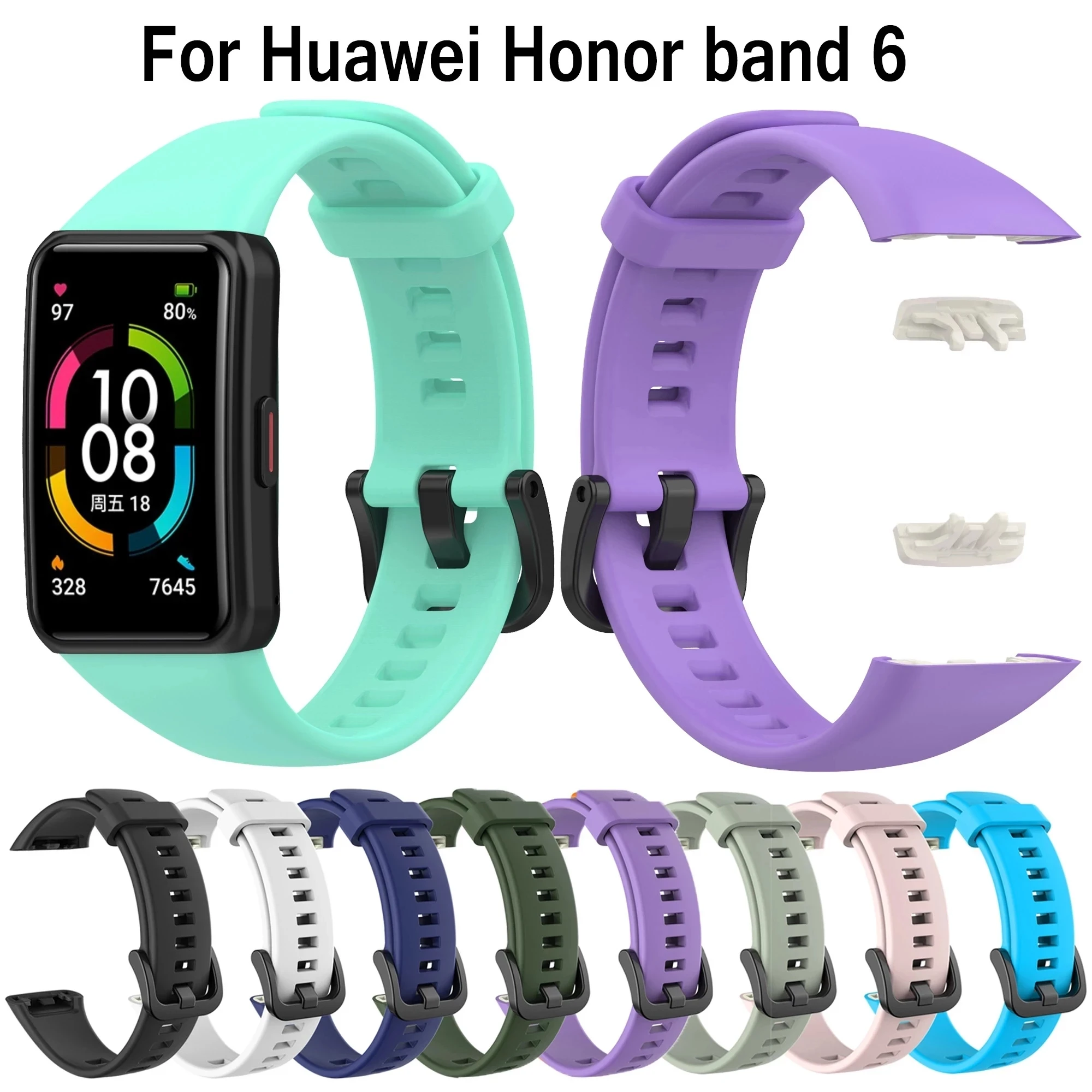 

Honor Band 6 Silicone Straps For Huawei Band 6 Bands Belt Wristband Replacement Sport Bracelet Bands Accessories Strap Cheap