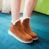 2021 autumn and winter new products flat bottom non slip short boots womens casual suede warm fashion snow cotton boots
