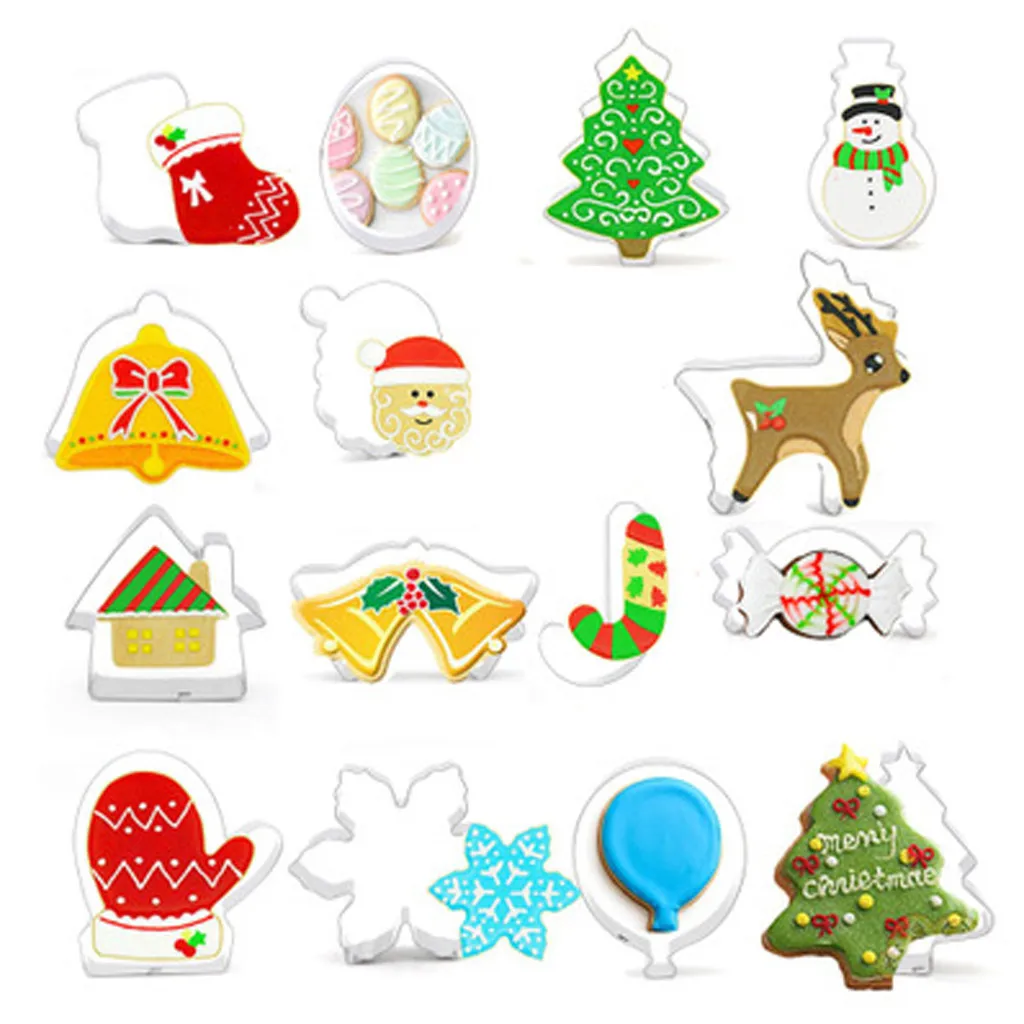 15 шт. Рождественская форма для украшения торта рамка из нержавеющей стали