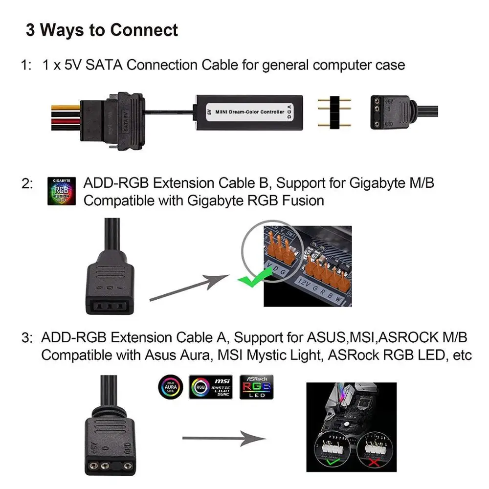 Светодиодная лента RGB для ПК комплект светодиодных лент с магнитной адресацией