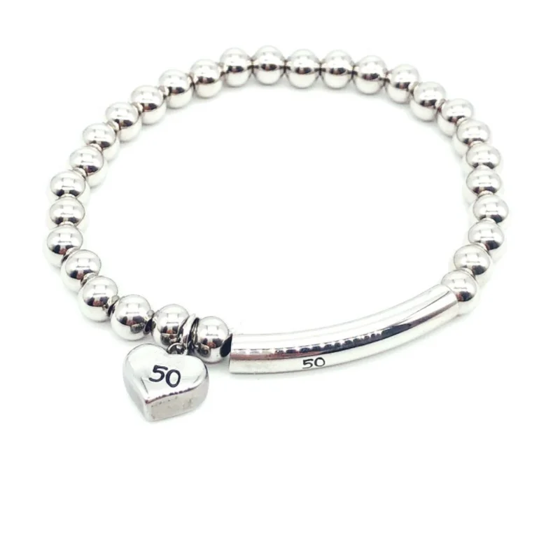 

Fashion Spain Brand Stainless Steel Simple 6mm Bead Chain Peach Love Heart Round Tube Lettering Men Women Bracelet UNO Jewelry