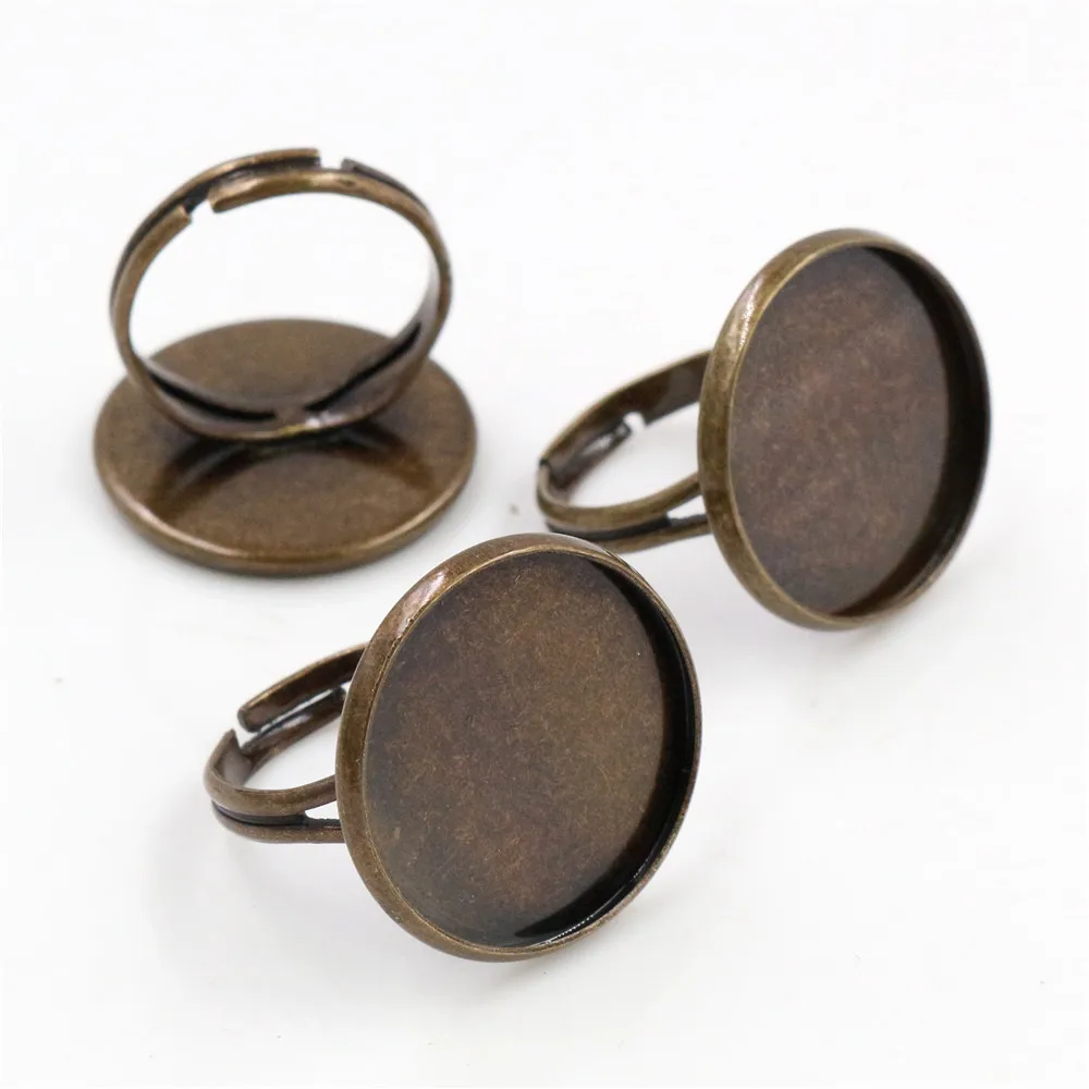 20 мм 10 шт./лот классические 9 цветов латунь регулируемые настройки кольца