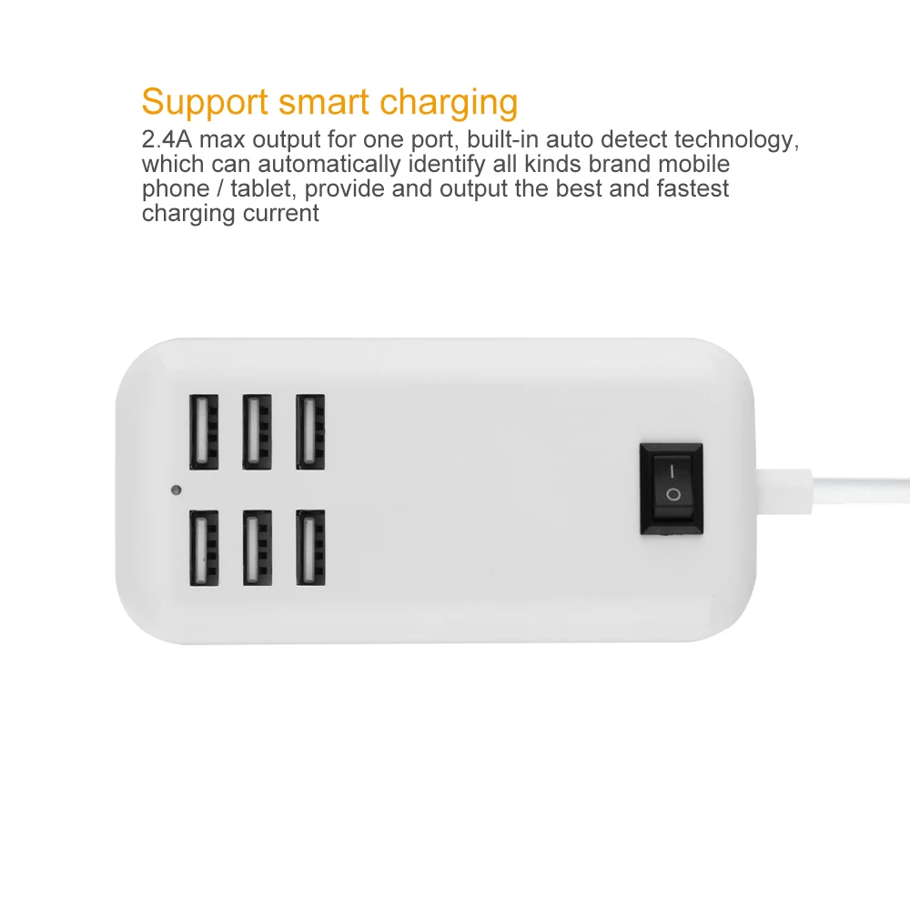 Зарядное устройство с 6 USB-портами 5 В 20 Вт | Электроника