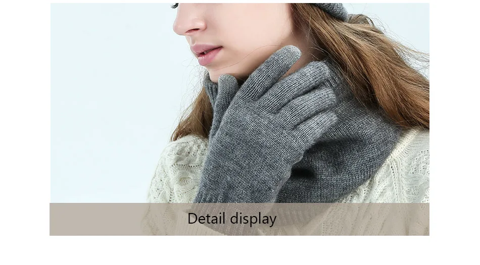Evrfelan New Warm Winter Hat Scarf Gloves Set Women Men Thick Touch Screen Gloves Thick Soft Beanies Hat Ring Scarf Unisex
