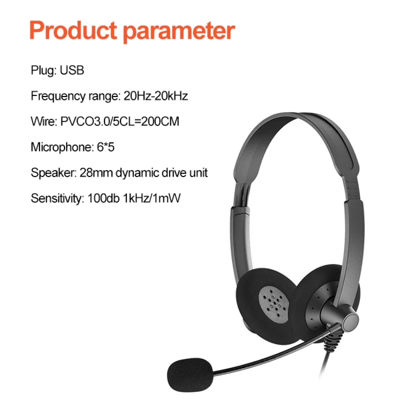 T28 3.5mm USB Computer Headset Noise Reduction Headphone With Mic Handsfree Headphones For Office Outdoor Call Center | Электроника