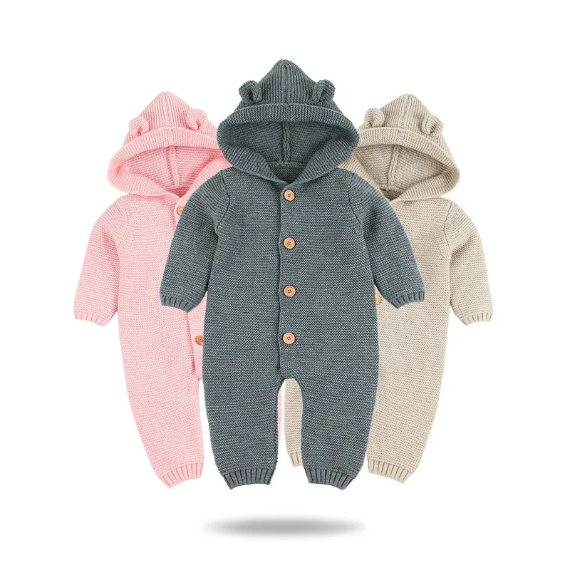 Детский трикотажный комбинезон с длинным рукавом на осень/зиму|Ромперы| |