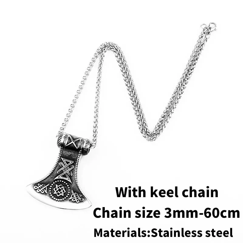 fashion chain style Байер 316L из нержавеющей стали амулет кулон ожерелье подвеска в виде топора в стиле легендарных викингов кулон с рунами vikingnorth ювелирные изделия-талисманы - Окраска металла: fashion chain style