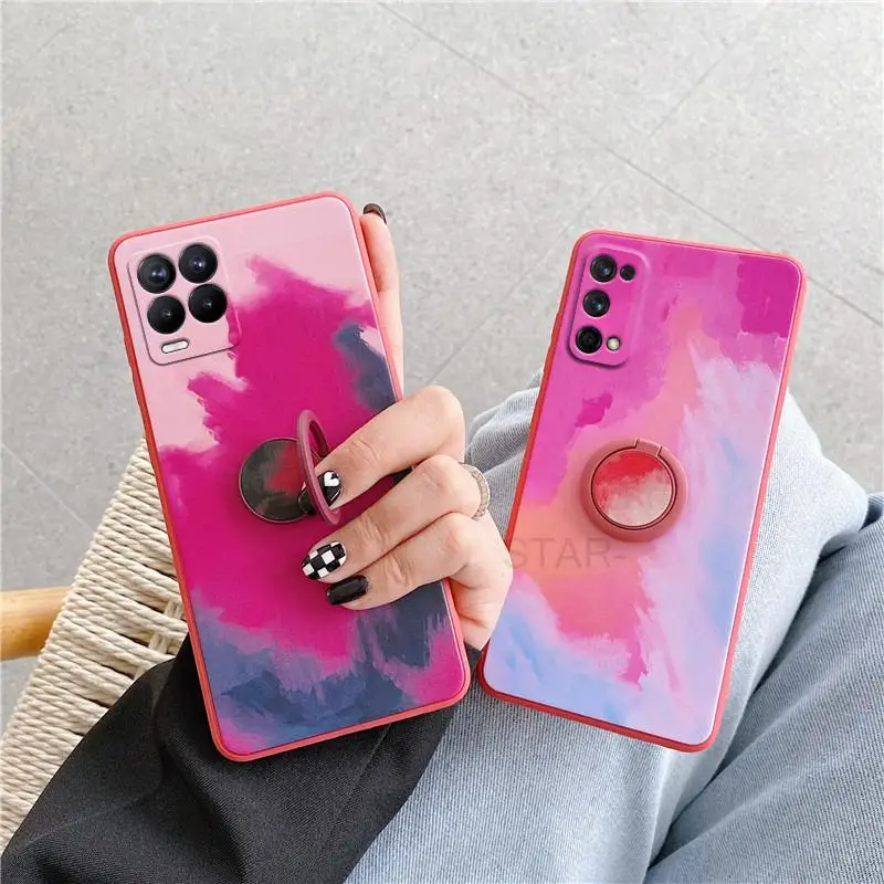 ring holder phone case for oppo realme 8 7 pro 4g 5g 7i c21 c21y 6 6i 5i c3 5 gt neo 2 master edition square silicone cover free global shipping