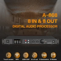 paulkitson a808 processor digital professional 8 in 8out 32bit dsp 7band eq equalizer wifi audio processor usb without noise