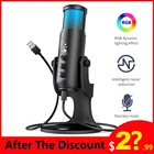 Профессиональный конденсаторный USB-микрофон RGB, микрофон для ПК, ноутбука, телефона, записи, пения, игр, потокового воспроизведения