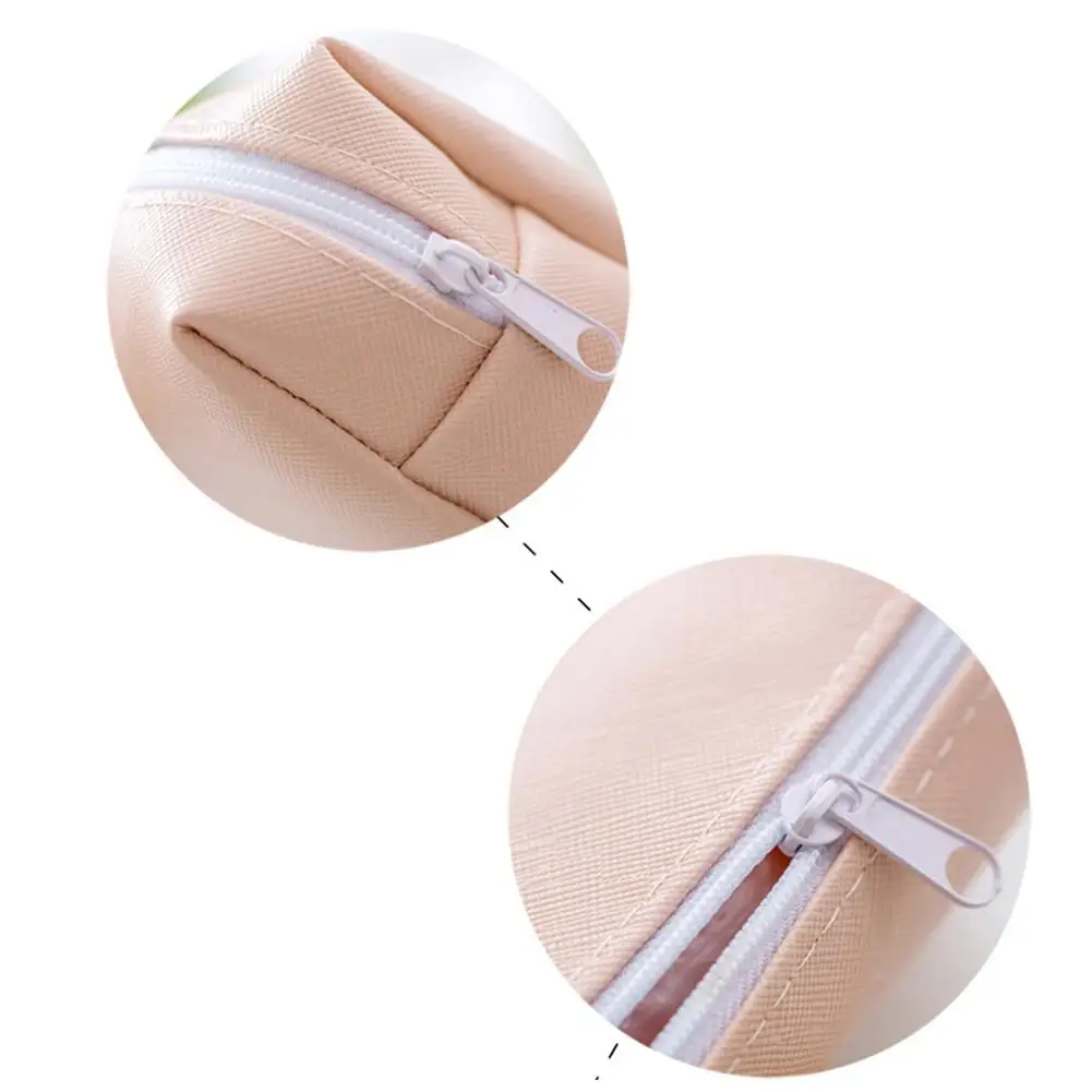 

Pencil Case High Capacity PU Leather Zipper Pen Bag Pouch School Stationery Supply