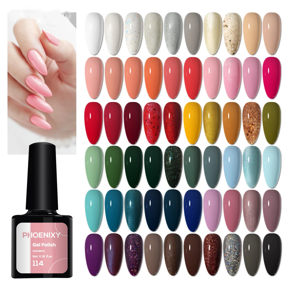

Gel Polish 60 Colors Nail Polish Gel 8ml Gel Nail Polish Base And Top Coat Semi Permanent Gel Nail Varnish All For Manicure