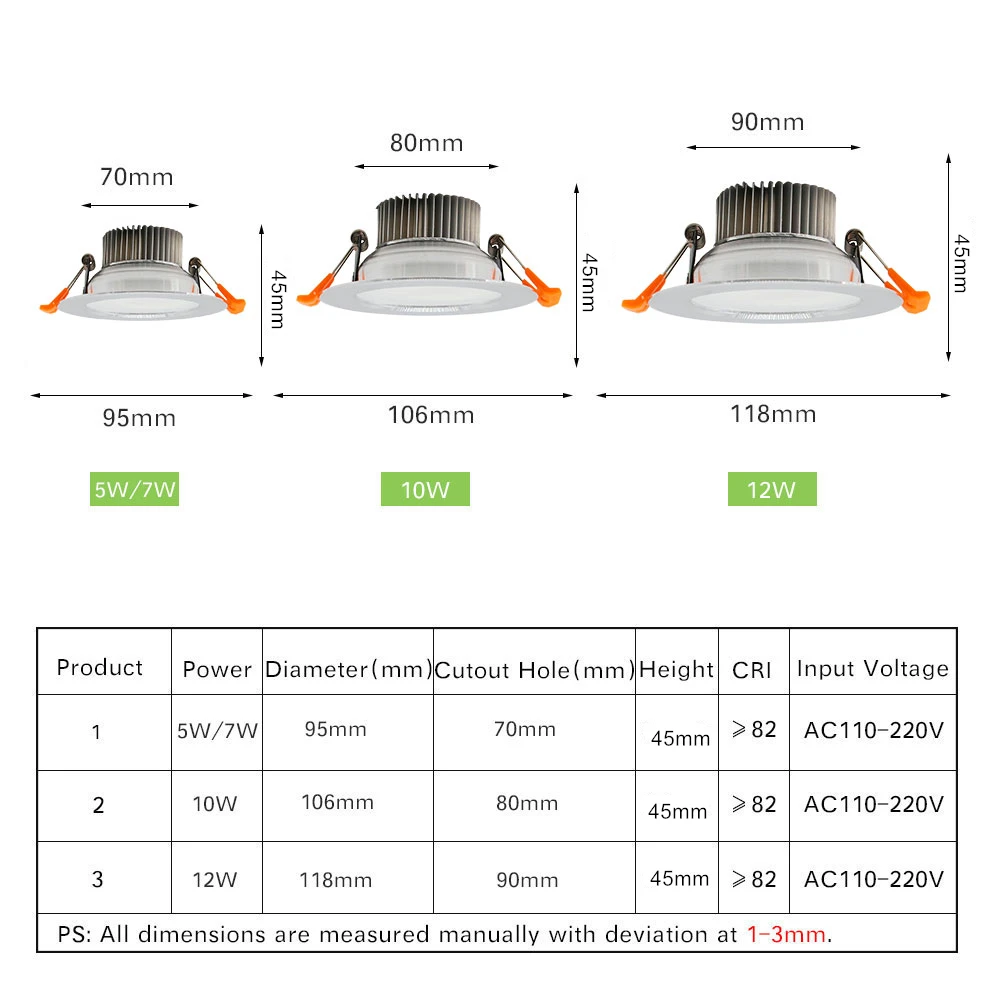 [DBF] серебристый корпус яркий светодиодный встраиваемый светильник Не